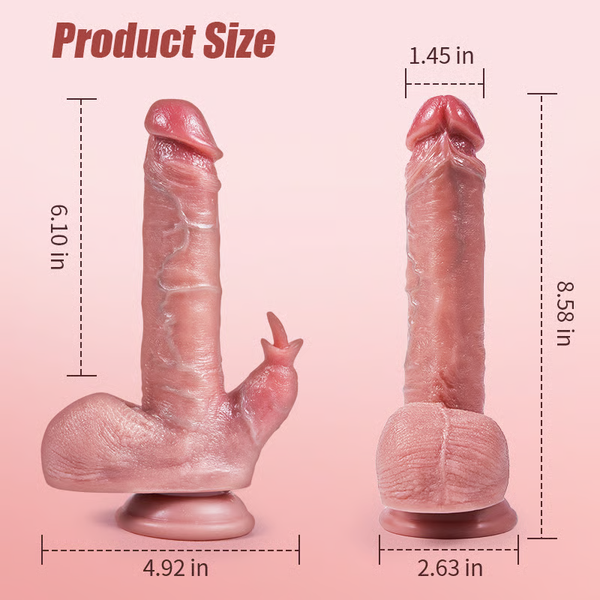 8.58" Tongue Heating Lifelike Dildo Vibrating & Licking Combo