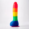 8 Inch Rainbow Pride Dildo Colors Edition – Realistic Silicone Dong with Balls & Strong Suction Base for G-Spot, Anal, and Vaginal Play