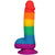 7.5" Rainbow Realistic Dildo for Adult Sex Toys - Liquid Silicone Material Strong Suction Cup Hands-Free Play 2 Balls