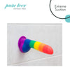 8-Inch Rainbow Striped Silicone Dildo – Suction Base, Harness Compatible, G-Spot & Anal Friendly