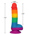 7.5" Rainbow Realistic Dildo for Adult Sex Toys - Liquid Silicone Material Strong Suction Cup Hands-Free Play 2 Balls