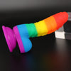 7" Rainbow Dragon Fantasy Dildo – Realistic Ribbed Silicone Dildo with Balls, G-Spot Stimulator, Strong Suction Cup & Discreet Packaging