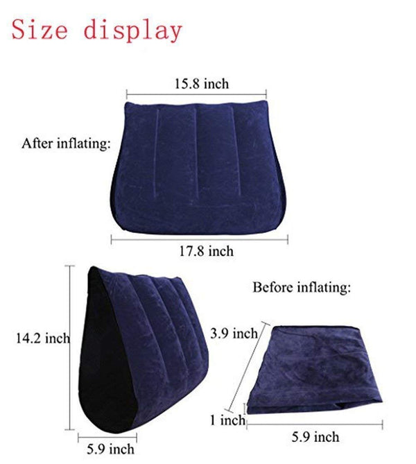 Inflatable Triangle Wedge Sex Pillow – Navy Blue Positioning Ramp for Deeper Penetration, Comfort, and Bedroom Support for Couples