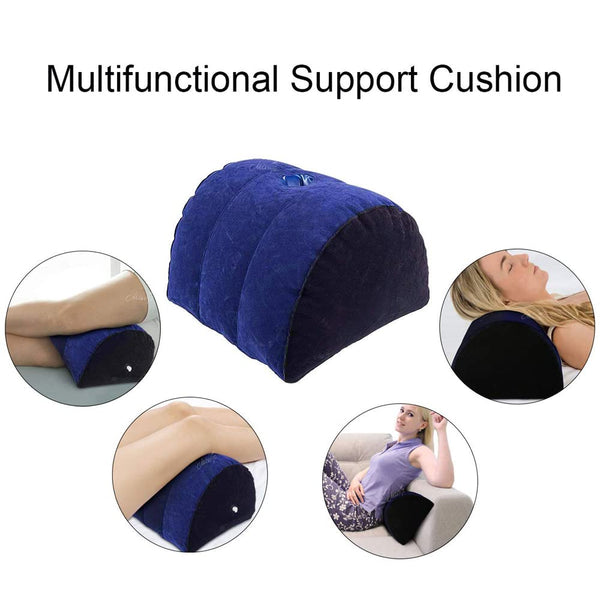 Half Moon Inflatable Sex Pillow – Navy Blue G-Spot Position Cushion for Women & Couples, Portable Intimacy Support for Deep Penetration