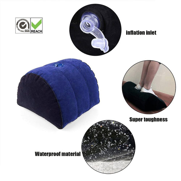Half Moon Inflatable Sex Pillow – Navy Blue G-Spot Position Cushion for Women & Couples, Portable Intimacy Support for Deep Penetration
