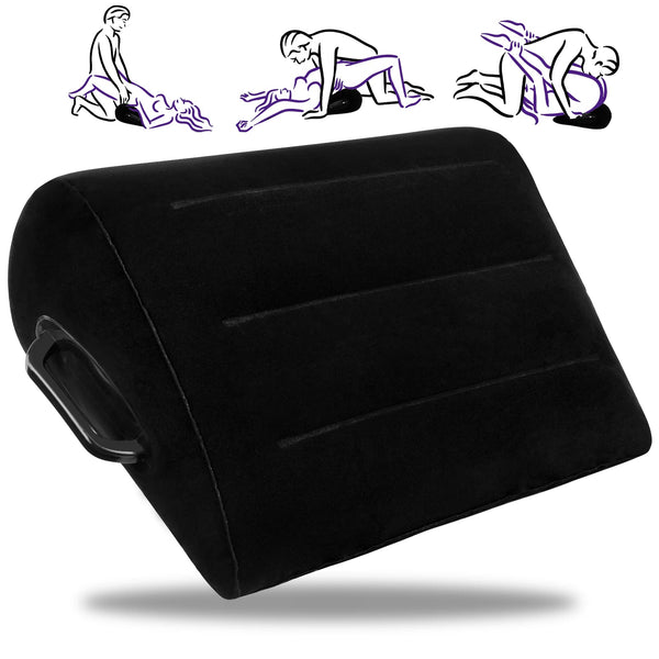 Black Inflatable Sex Pillow for Couples – Contoured Support for Deeper Penetration & Better Positions