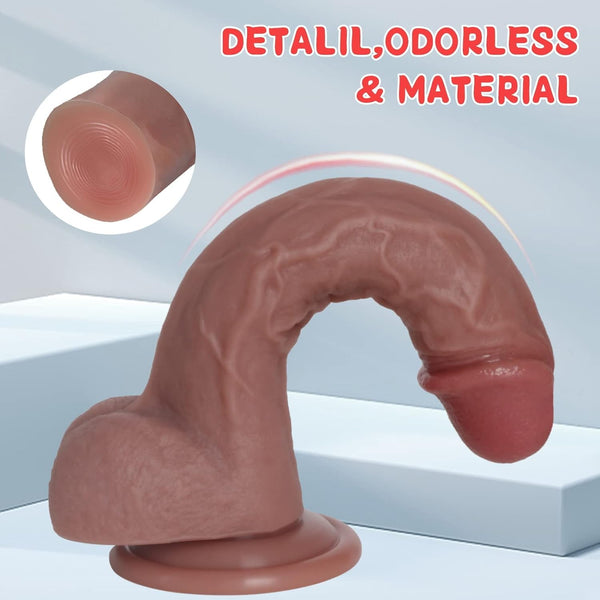 7.8 Inch Realistic Silicone Dildo – Suction Cup Base for Clitoral, Vaginal & Anal Stimulation