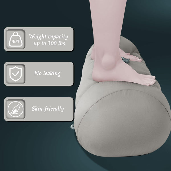 Grey Heart-Shaped Inflatable Dildo Mount Sex Pillow with Bondage Cuffs, Nipple Clamps & BDSM Kit – Upsize Sex Cushion for Couples