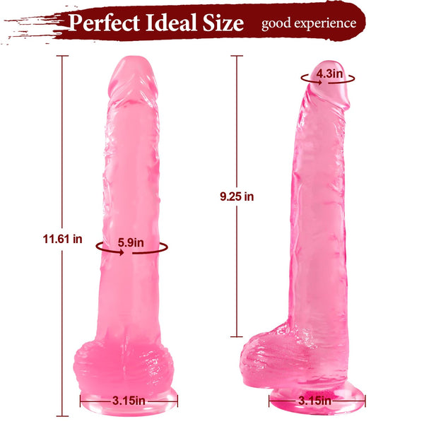 12-Inch Big Realistic Thick Dildo – Pink