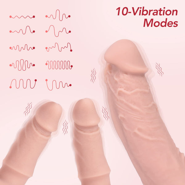 Adjustable Harness Strap-On with 3 Realistic Dildos – Vibrating Strapless Dildo with Remote, 10 Modes for G-Spot & Anal Play