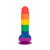 8-Inch Rainbow Striped Silicone Dildo – Suction Base, Harness Compatible, G-Spot & Anal Friendly