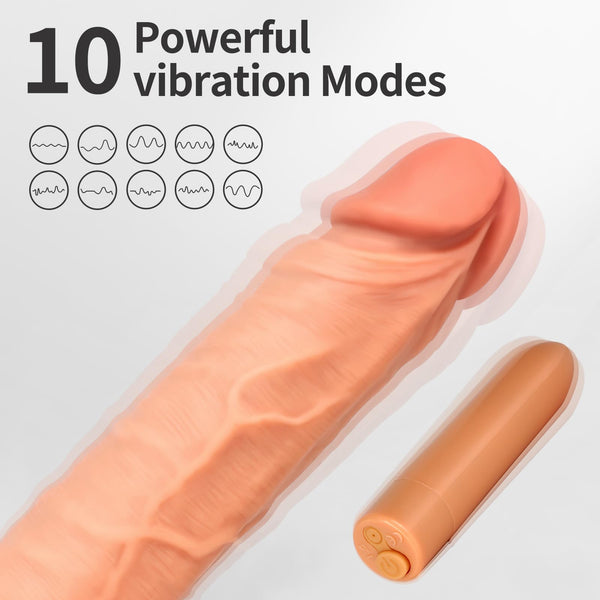 7.28" Vibrating Strap-On Dildo Harness with Bullet Vibrator – Adjustable Harness for Pegging, Lesbian Couples & Beginner-Friendly Dildo Play