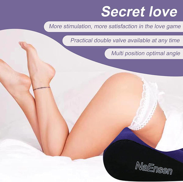 Triangle Inflatable Sex Position Pillow – Velvet Adult Cushion for Deeper Thrusting, Intimacy & Support for Men, Women & Couples