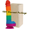 9โ Rainbow Realistic Dildo โ Transparent Silicone Suction Cup Dildo with Balls for Hands-Free G-Spot & Anal Play