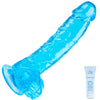 7 Inch Realistic Silicone Dildo – Soft Blue Flexible Beginner Toy