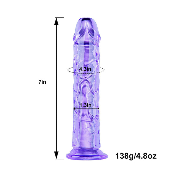 7 Inch Realistic Beginner Dildo (Purple)