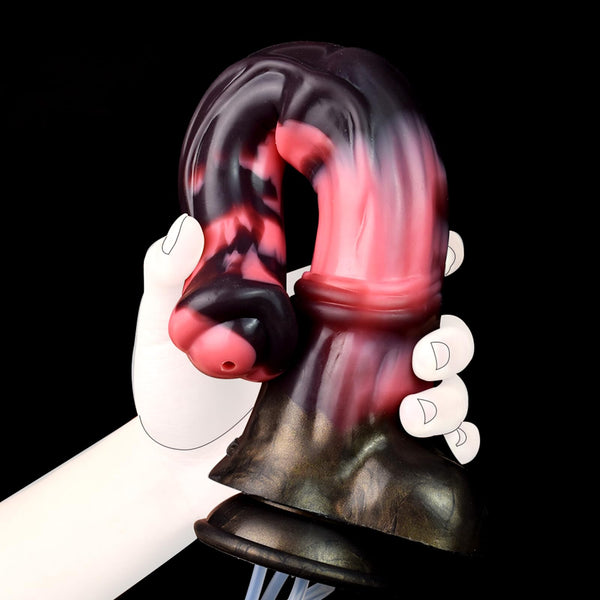 12 Inch Squirting Horse Dildo – Realistic Extra-Thick Fantasy Toy with Suction Cup, Red Silicone