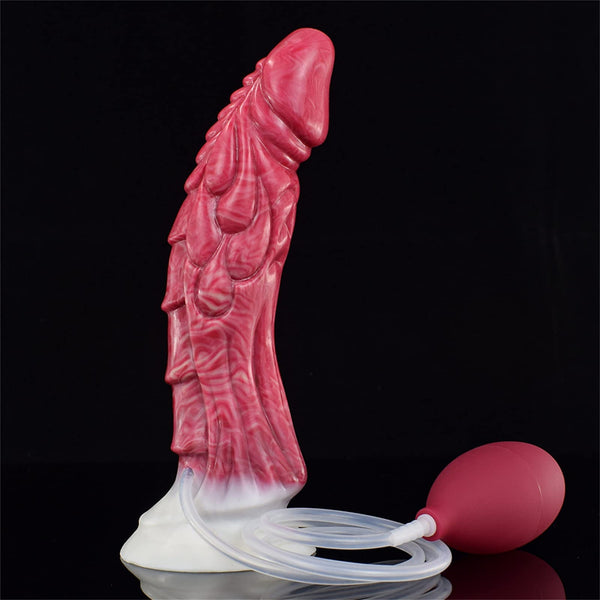 9.05" Squirting Animal Monster Dildo – Realistic Red Liquid Silicone Fantasy Toy with Suction Cup