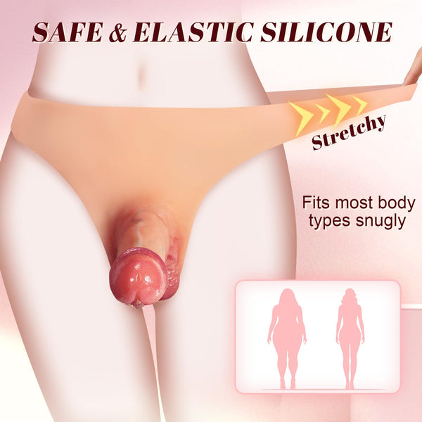 Strap-On Dildo with Ultra-Elastic Wearable Panties – 6.7” Realistic Silicone Dildo for Lesbians, Couples & Women | Comfortable, Hands-Free Dildo Harness for G-Spot & Anal Pleasure