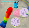 8.66-Inch Realistic Rainbow Dildo – Soft Liquid Silicone with Strong Suction Cup, G-Spot & Anal Sex Toy with Lifelike Veins and Dual Balls