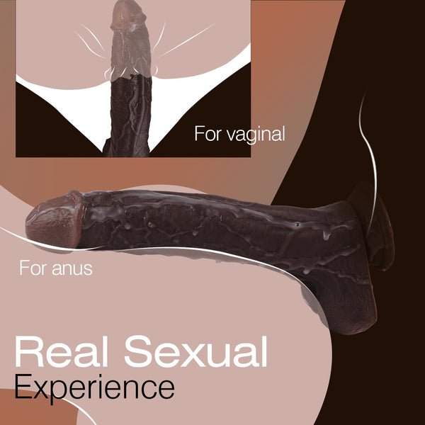 11 Inch Realistic Big Black Dildo Sex Toy, Huge Thick Dildo with Suction Cup
