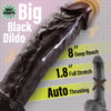 10-Inch Thrusting & Vibrating Black Dildo that Heats – Silicone BBC with Suction Base & Remote