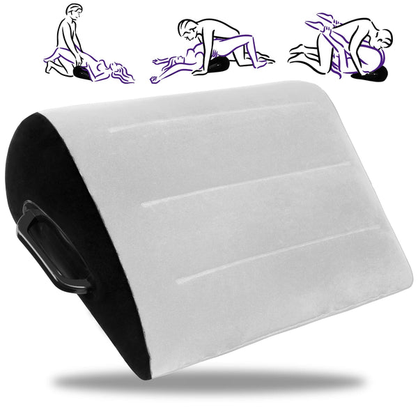 Inflatable Sex Position Pillow – Contoured Gray Cushion for Couples, Deeper Penetration & Intense Orgasms