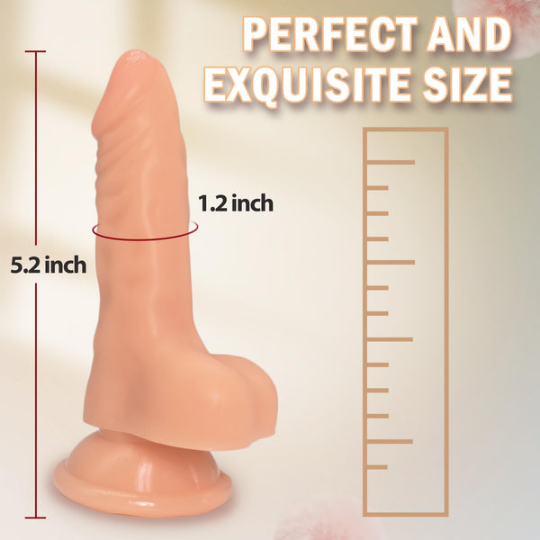 5 Inch Realistic Anal Dildo for Beginners – Small Silicone Butt Plug, G-Spot Stimulation & Anal Training for Women and Men