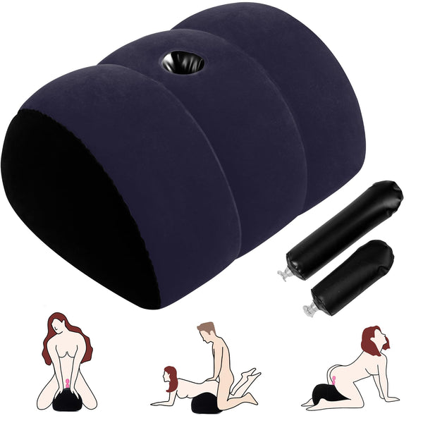 Blue Dildo Mount Pillow – Inflatable Arch Sex Position Pillow for Women & Couples, 2-in-1 Sex Toy Mount & Support Cushion for Intimate Play