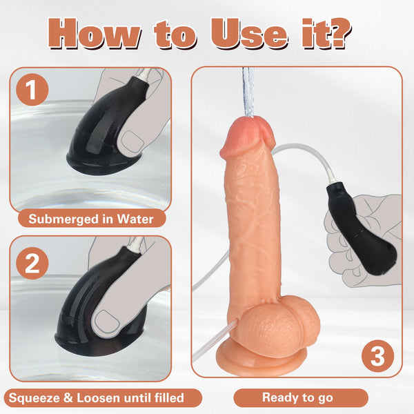 7.4" Realistic Ejaculating Dildo for Beginners with Suction Cup