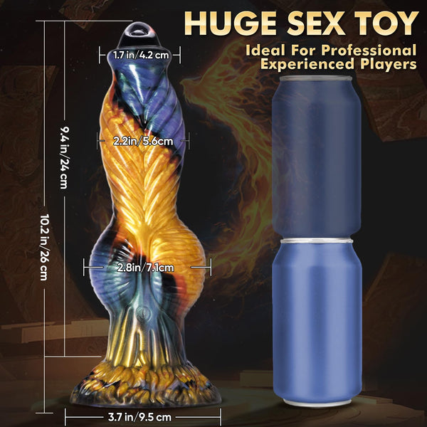 10 Inch Fantasy Monster Thrusting Dildo – 4-in-1 App-Controlled Knot Dildo with Vibration, Suction Cup & Waterproof Design for Men, Women & Couples