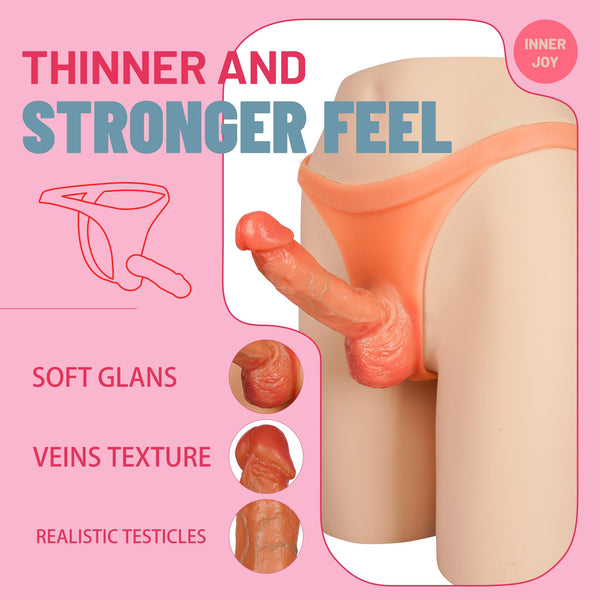 5.7 Inch Silicone Strap-On Dildo Wearable, Realistic, Beginner-Friendly Anal & Vaginal Dildo for Couples