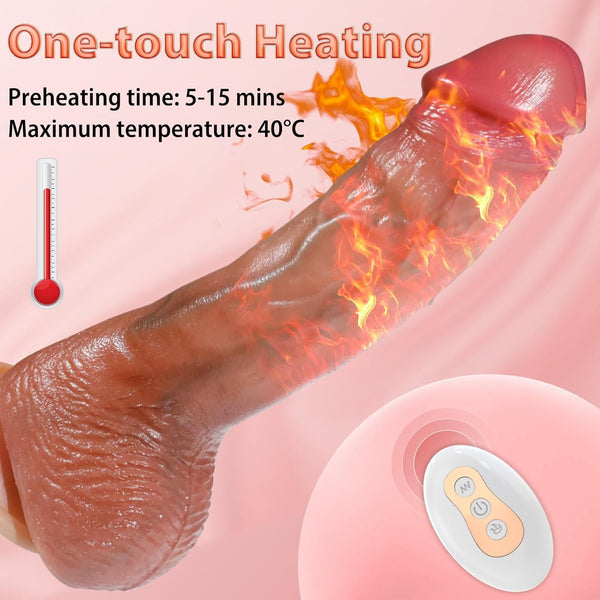 8.5" Thrusting Self Warming Dildo – Realistic Strapless Silicone Anal Dildo