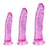 Beginner Realistic Clear Dildo Set – 3 Sizes (Small, Big, Huge) with Suction Cups for Vaginal & Anal Play – Beginner to Advanced Lifelike Penis Sex Toys in Pink, Blue, Purple & Transparent