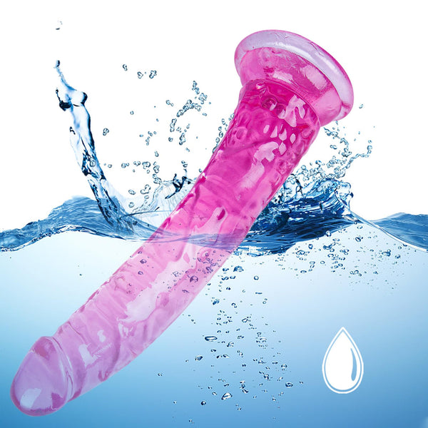 Beginner Realistic Clear Dildo Set – 3 Sizes (Small, Big, Huge) with Suction Cups for Vaginal & Anal Play – Beginner to Advanced Lifelike Penis Sex Toys in Pink, Blue, Purple & Transparent