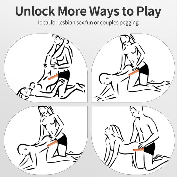 7.28" Vibrating Strap-On Dildo Harness with Bullet Vibrator – Adjustable Harness for Pegging, Lesbian Couples & Beginner-Friendly Dildo Play