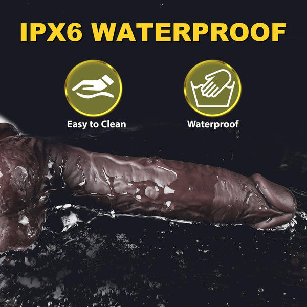 8.46" Black Squirting Dildo – Electric Realistic Ejaculating Vibrator with Curved Shaft & Suction Cup