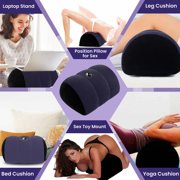 Blue Dildo Mount Pillow – Inflatable Arch Sex Position Pillow for Women & Couples, 2-in-1 Sex Toy Mount & Support Cushion for Intimate Play