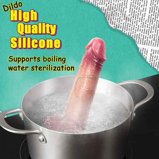 10.5" Realistic Dildo with Movable Foreskin – Thick, Flexible, and Harness-Compatible for G-Spot, Vaginal & Anal Play