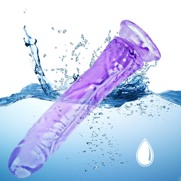 Beginner Realistic Clear Dildo Set – 3 Sizes (Small, Big, Huge) with Suction Cups for Vaginal & Anal Play – Beginner to Advanced Lifelike Penis Sex Toys in Pink, Blue, Purple & Transparent