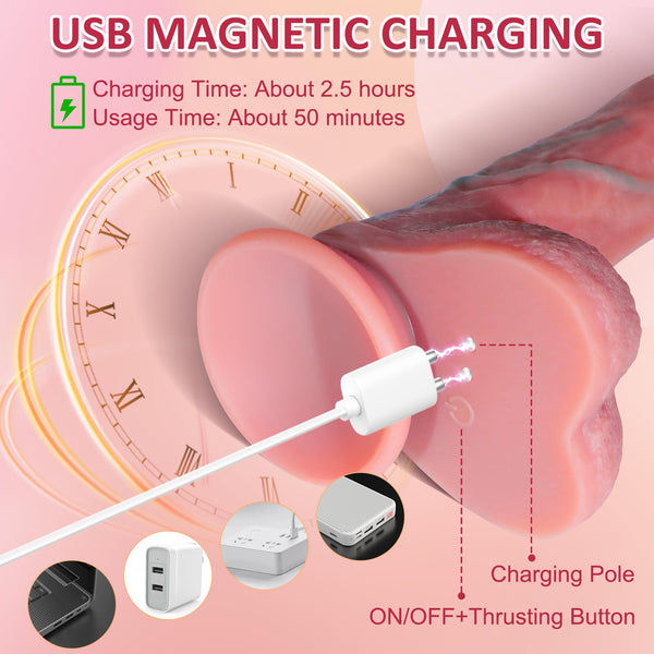 8.5” Rotating Dildo that Warms up – Remote Control Realistic Silicone Sex Toy for Women