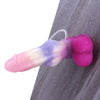 8.19" Squirting Dog Dildo – Knotted Fantasy Dildo with Ejaculation Syringe & Suction Cup, Pink Silicone Canine Dildo
