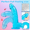 7 Inch Realistic Silicone Dildo – Soft Blue Flexible Beginner Toy