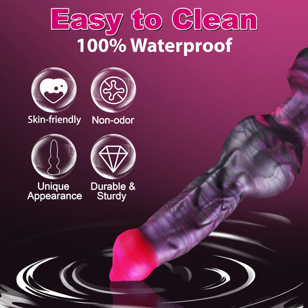 7 Inch Fantasy Dog Knot Dildo – Soft Silicone Monster Dildo with Suction Cup, Beginner-Friendly Pink Animal Butt Plug for G-Spot & Prostate Play