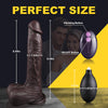 8.46" Black Squirting Dildo – Electric Realistic Ejaculating Vibrator with Curved Shaft & Suction Cup