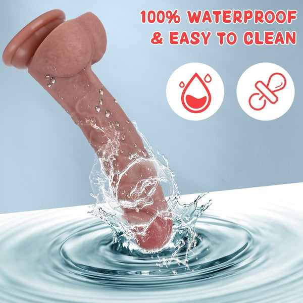 7.8 Inch Realistic Silicone Dildo – Suction Cup Base for Clitoral, Vaginal & Anal Stimulation