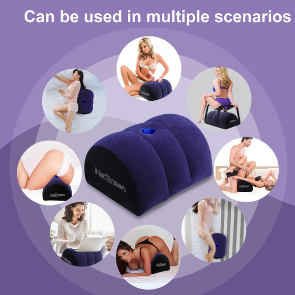 Half Moon Sex Pillow – Inflatable Dildo Mount & Positioning Cushion for Women, Couples & Solo Play | Portable Support Pillow for G-Spot and Deep Play