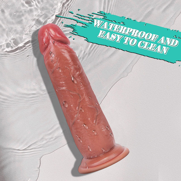 7.8 Inch Realistic Foreskin Dildo – Dual-Layer Silicone Cock with Movable Sliding Skin, Suction Cup Base & Harness Compatible