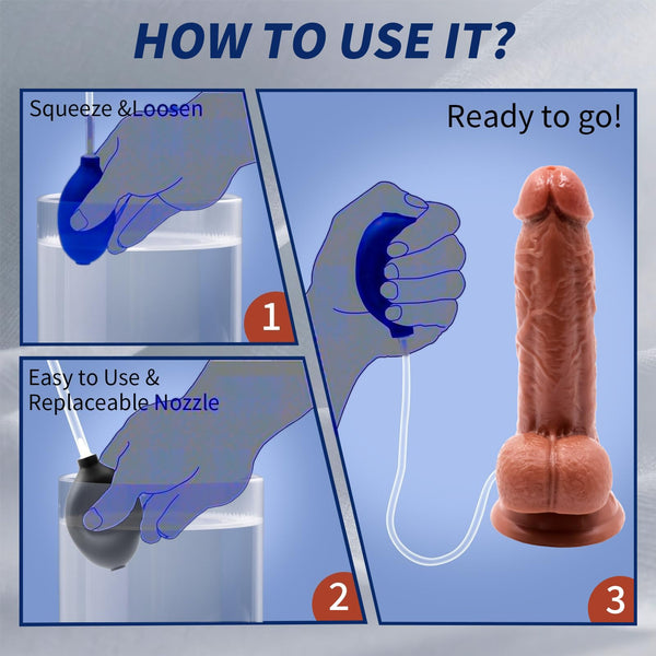 7" Realistic Ejaculating Dildo with Suction Cup & Soft Skin Texture for G-Spot & Prostate Stimulation (Flesh)