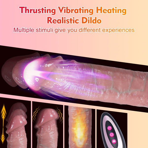 8.7" Thrusting Cock Warming Dildo with Heat Vibrator Sex Toys for Couples
